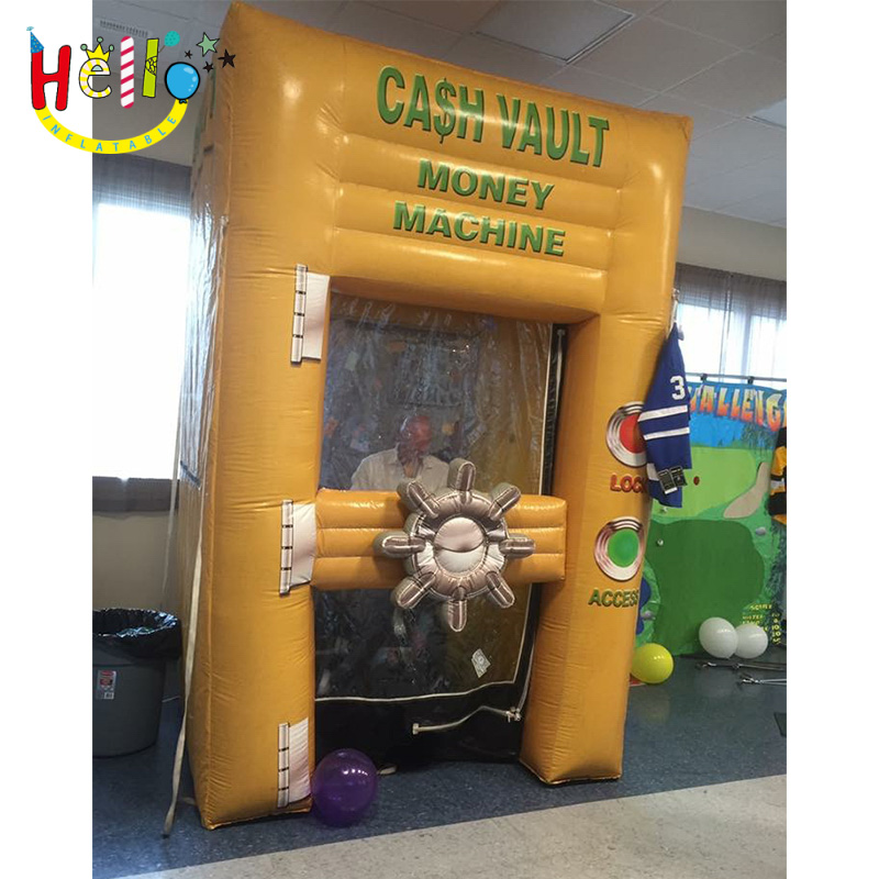 Custom Inflatable Cash Cube Money Grab Machine Booth With Air Blower For Advertising Event Promotion