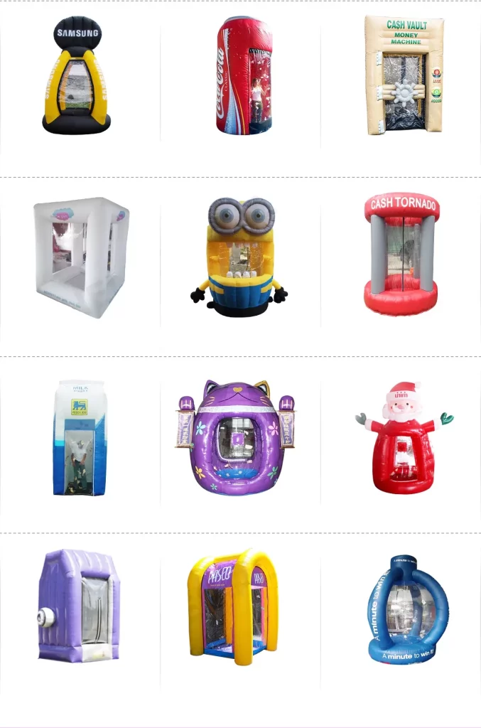 The Promotion Advertising Cube Inflatable Cash Machine Grab Money Booth with custom design插图3