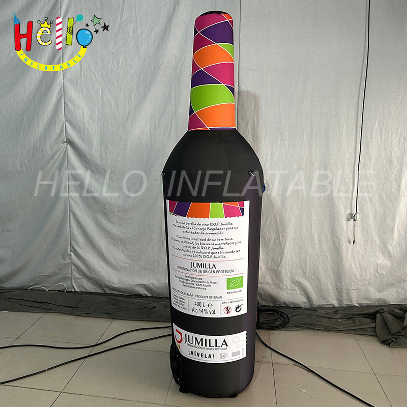 eco-friendly giant inflatable Good looking pvc wine bottle inflatable wine bottle with LED light