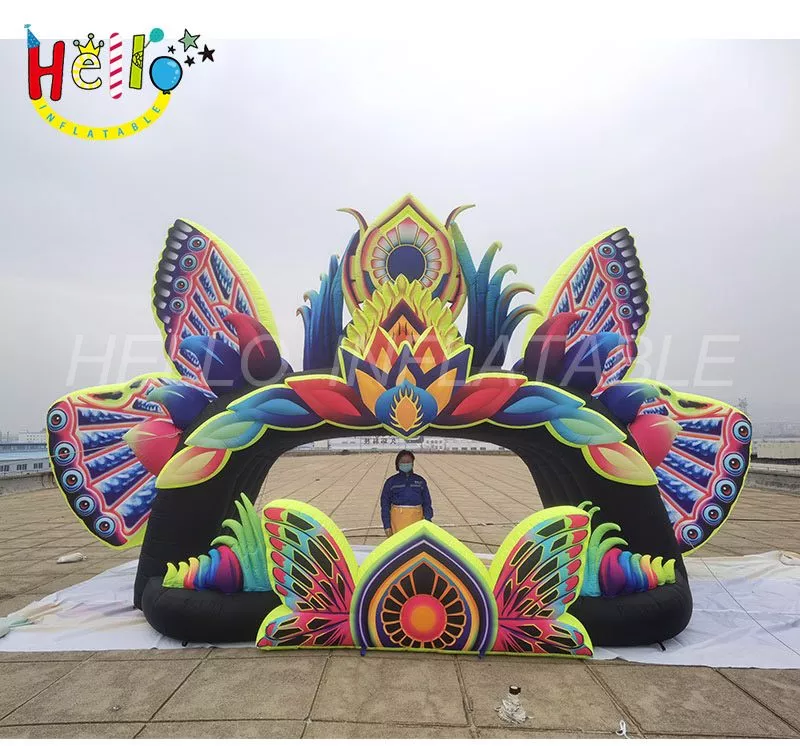 Outdoor party decorations Inflatable DJ butterfly stage inflatable butterfly booth inflatable stage cover