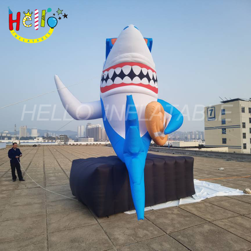 Custom Inflatable Blue Shark Model Giant Inflatable Shark for Aquarium Decoration