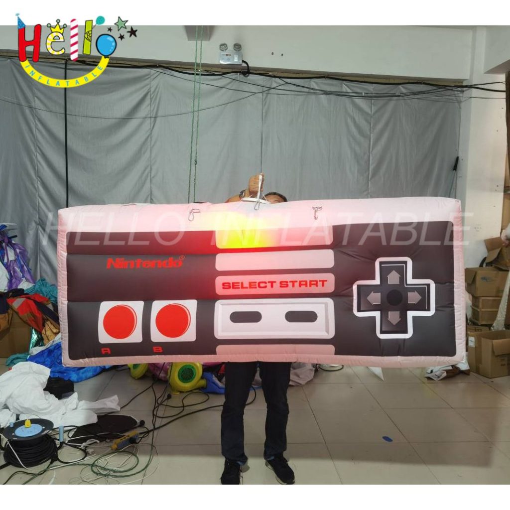 The New Design Hanging Inflatable Gamepad With Led Light for Birthday Party Decoration 