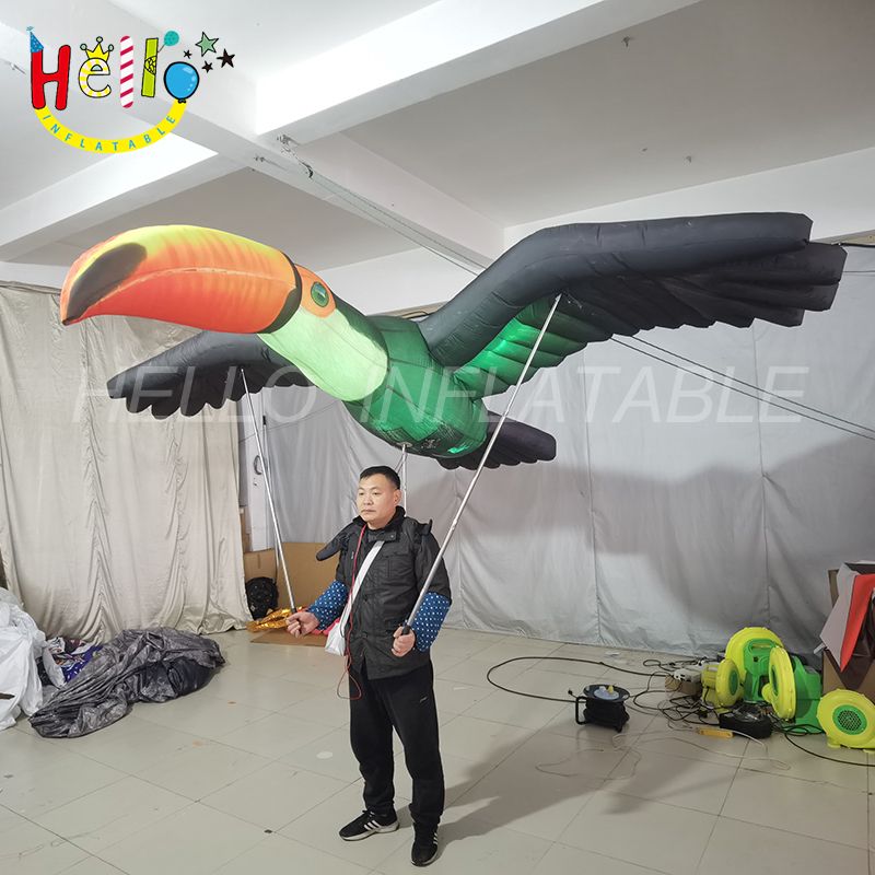 Outdoor Inflatable Parade Bird Costume Inflatable Toucan Puppet With Led Light插图