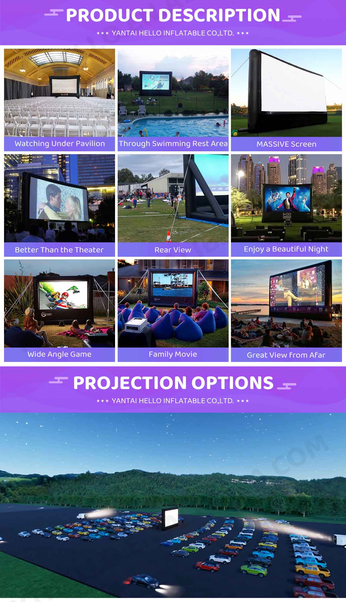Outdoor Giant Inflatable Screen To Watch TV Inflatable Led Screen Hire ...
