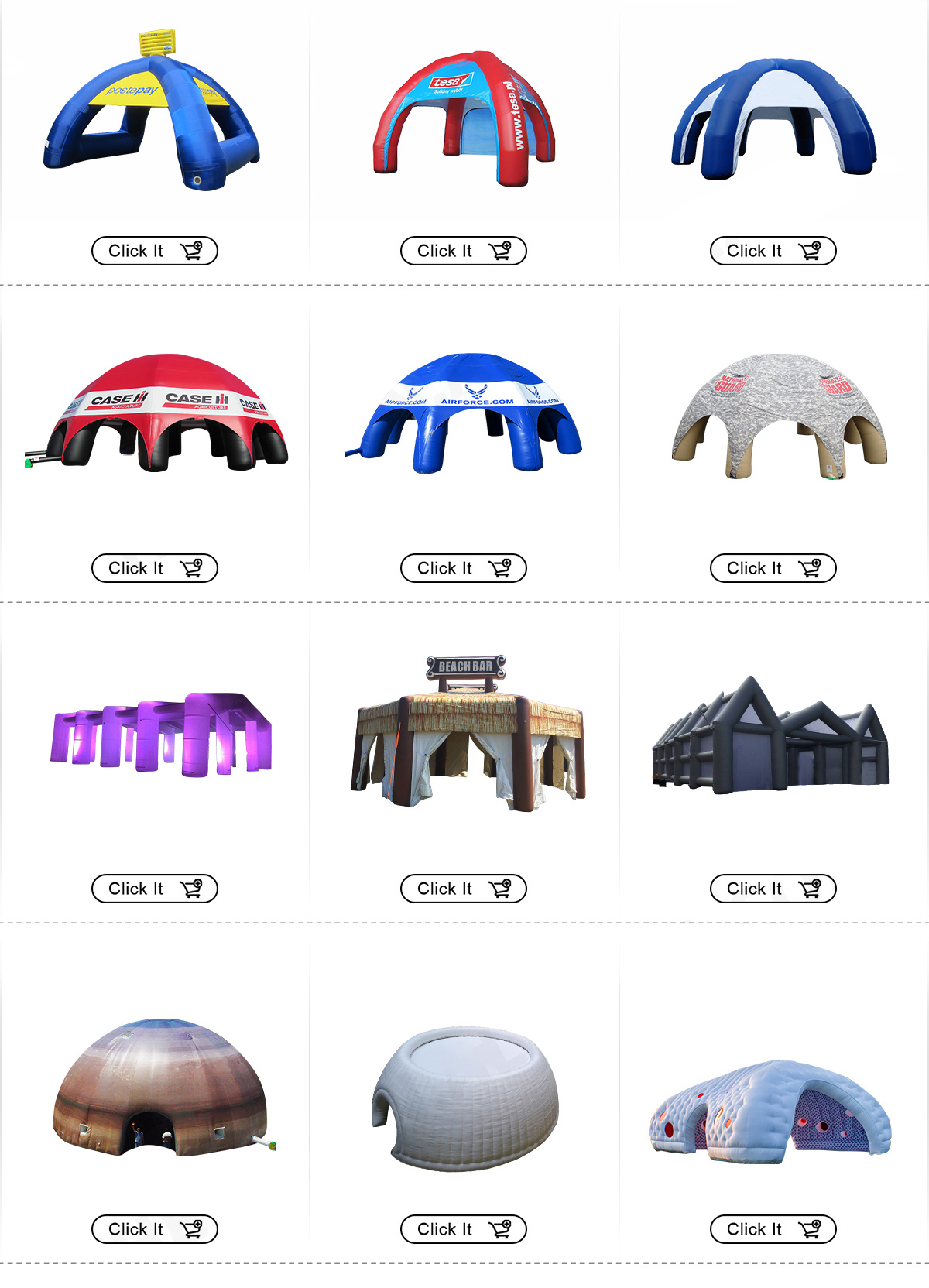 Custom Size Giant Inflatable Tent White LED Lighting Inflatable Igloo