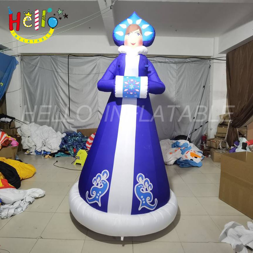 Custom Inflatable Cartoon Charater Model Brown Hair Blue Clothes ...