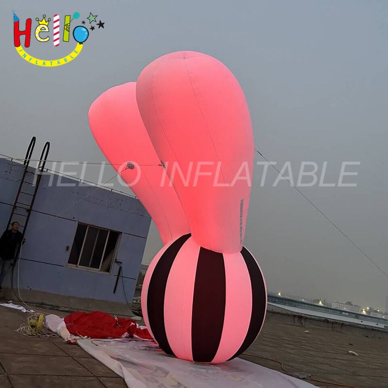Stripes Inflatable Custom Led Colourful Inflatable Art Modeling Rabbit Shape Stripe ...