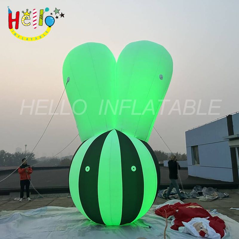 Custom Led Colourful Inflatable Art Modeling Rabbit Shape Stripe ...