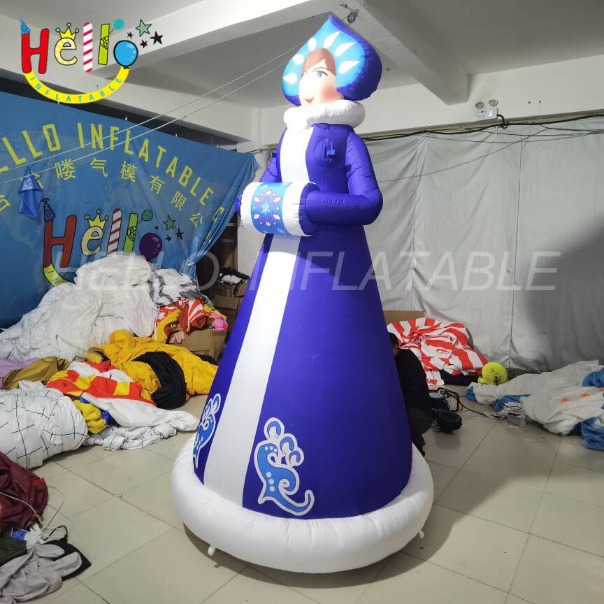 Custom Inflatable Cartoon Charater Model Brown Hair Blue Clothes ...