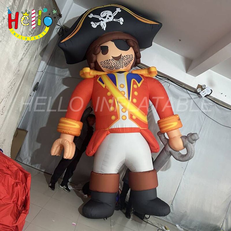 Customized Inflatable Cartoon Character Model Orange Inflatable Pirate ...