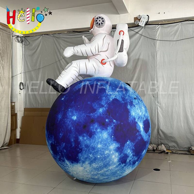 Spaceman Inflatable Customized Inflatable Balloon White Inflatable Spaceman Sit In Earth ...