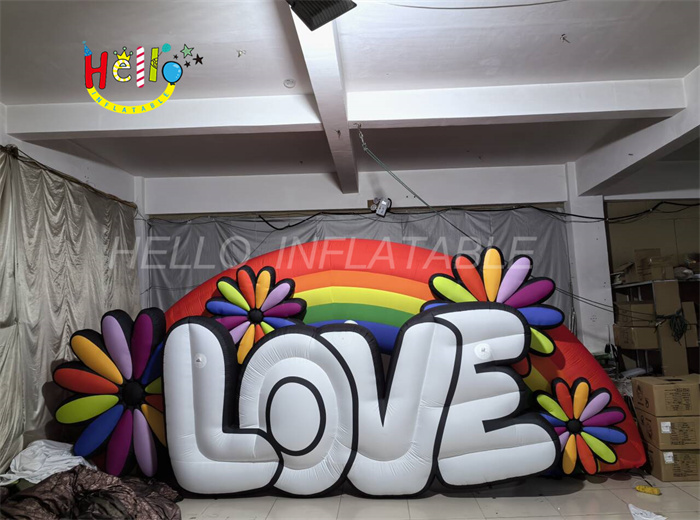 Customized Inflatable Rainbow Wall Advertising Sign Inflatable Banner ...