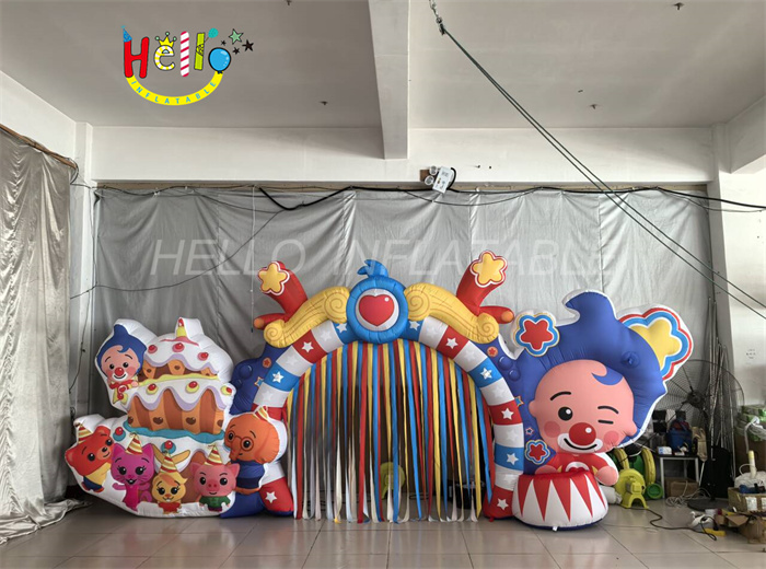 birthday party background lovely Inflatable cartoon clown arch - Hello ...