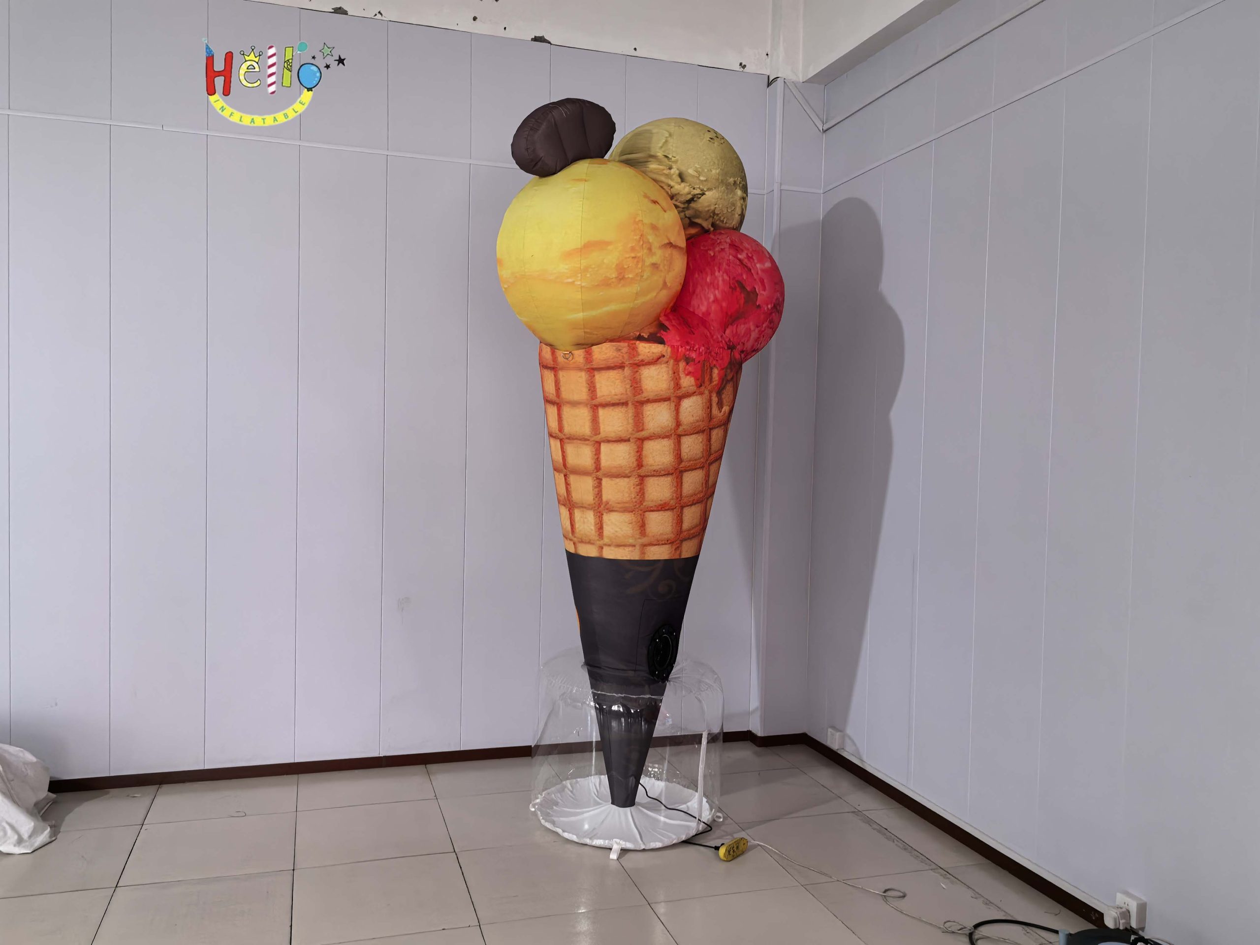 Cartoon Inflatable 3-Meter High Floor Standing Ice Cream Air Model