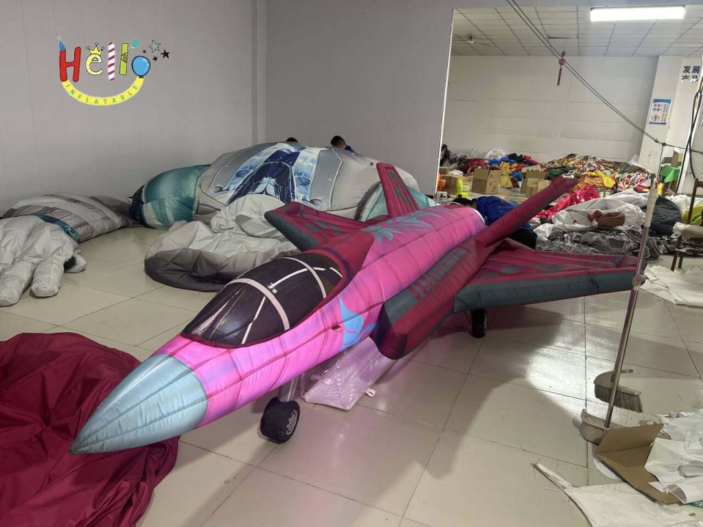 4-Meter Long Giant Inflatable Fighter Jet PVC & Nylon Party Supplies for Events & Promotions Digital Printing Includes Blower插图1