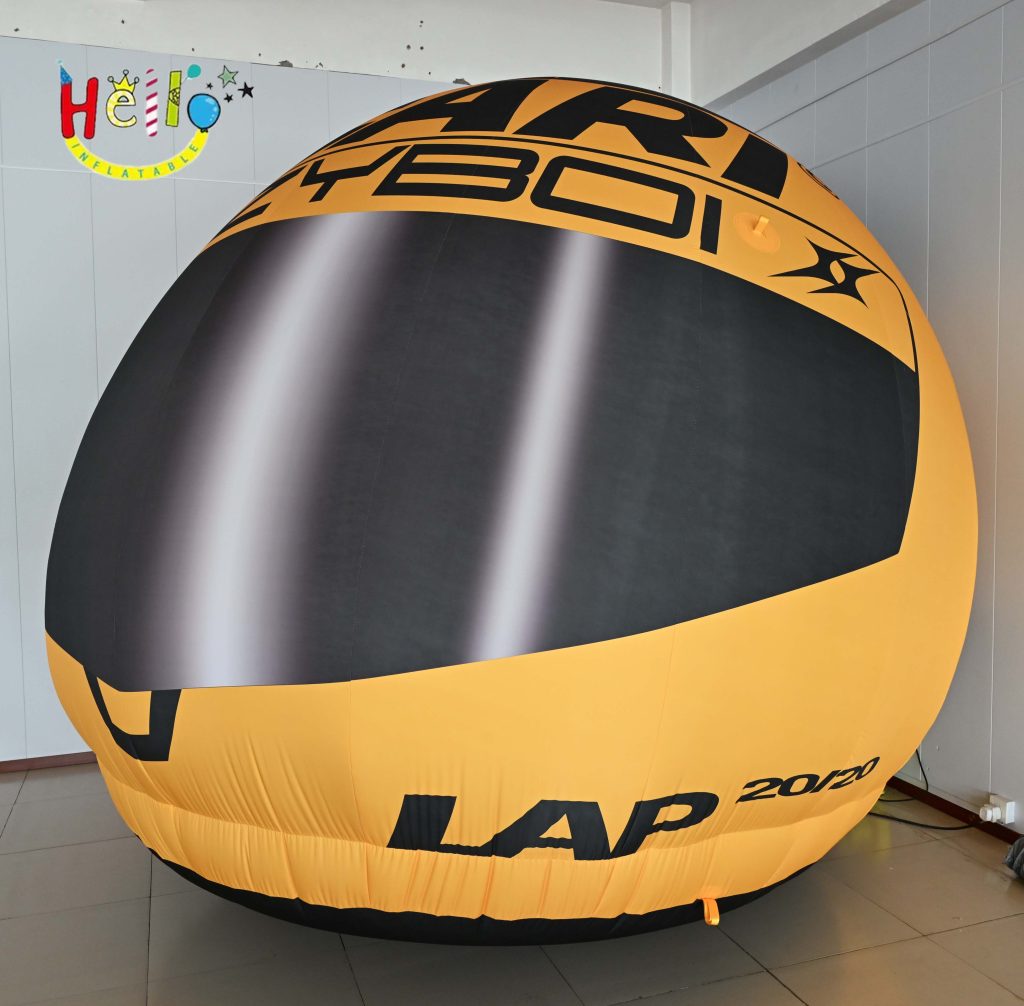 Customized Cartoon Racing Helmet Inflatable for Stage Decoration Customizable Advertising Inflatables插图