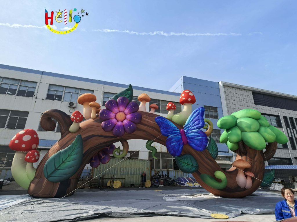 Customized 19.4-Meter Wide X 8.2-Meter High Floor-Standing Tree Arch Advertising Inflatable插图1