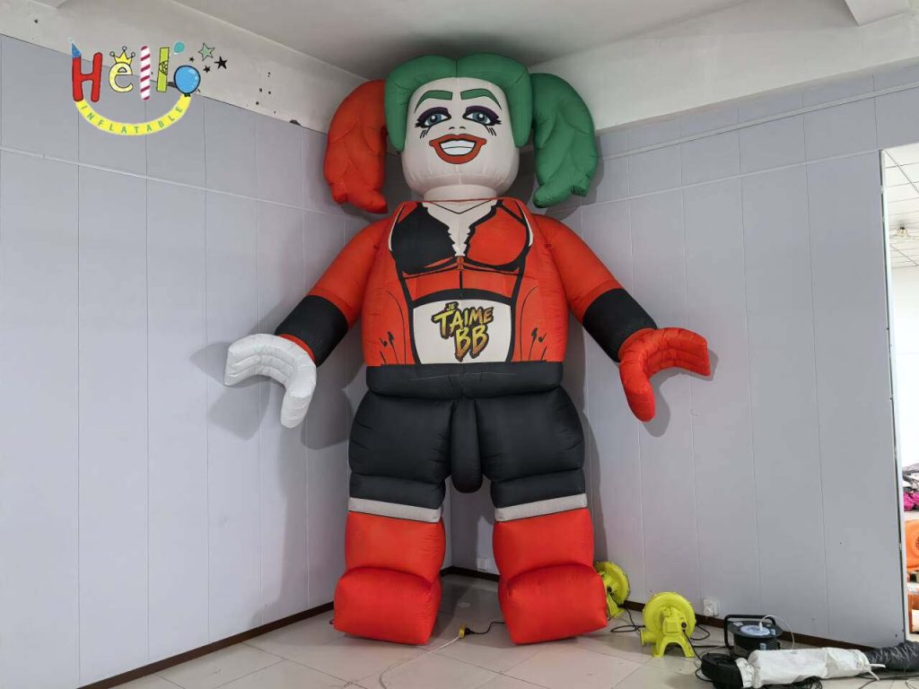 4-Meter High Advertising Inflatable Girl with Twin Ponytails and Braids for Hanging or Dropped Display
