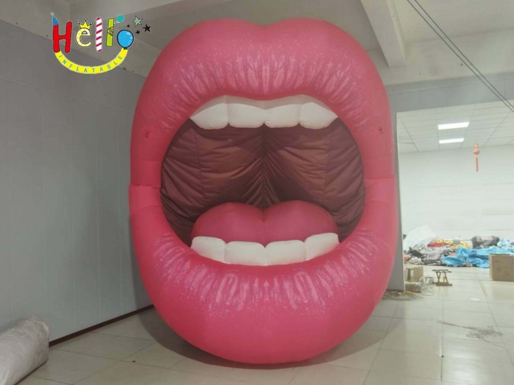 4-Meter High Pink Lip Air Model for Oral Lipstick Event Advertising Inflatables