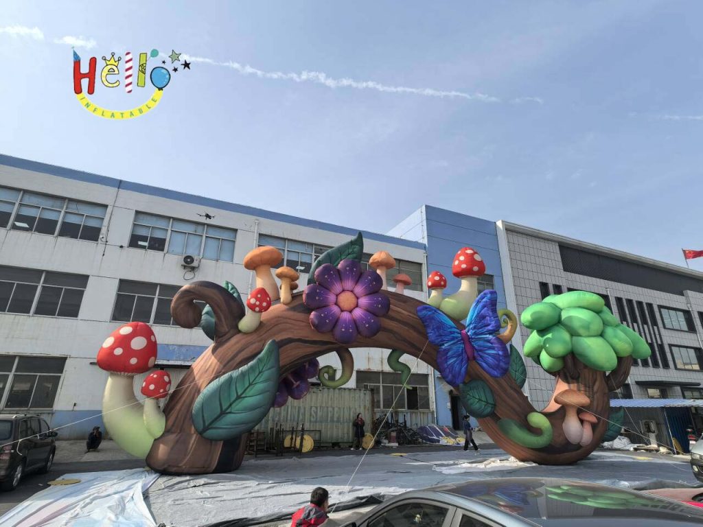 Customized 19.4-Meter Wide X 8.2-Meter High Floor-Standing Tree Arch Advertising Inflatable插图