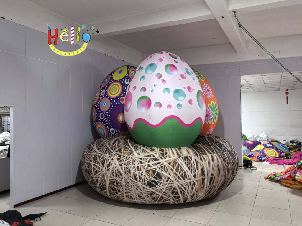 Easter Egg Nest Inflatable Cartoon 3-Meter High Nest for Festive Decorations