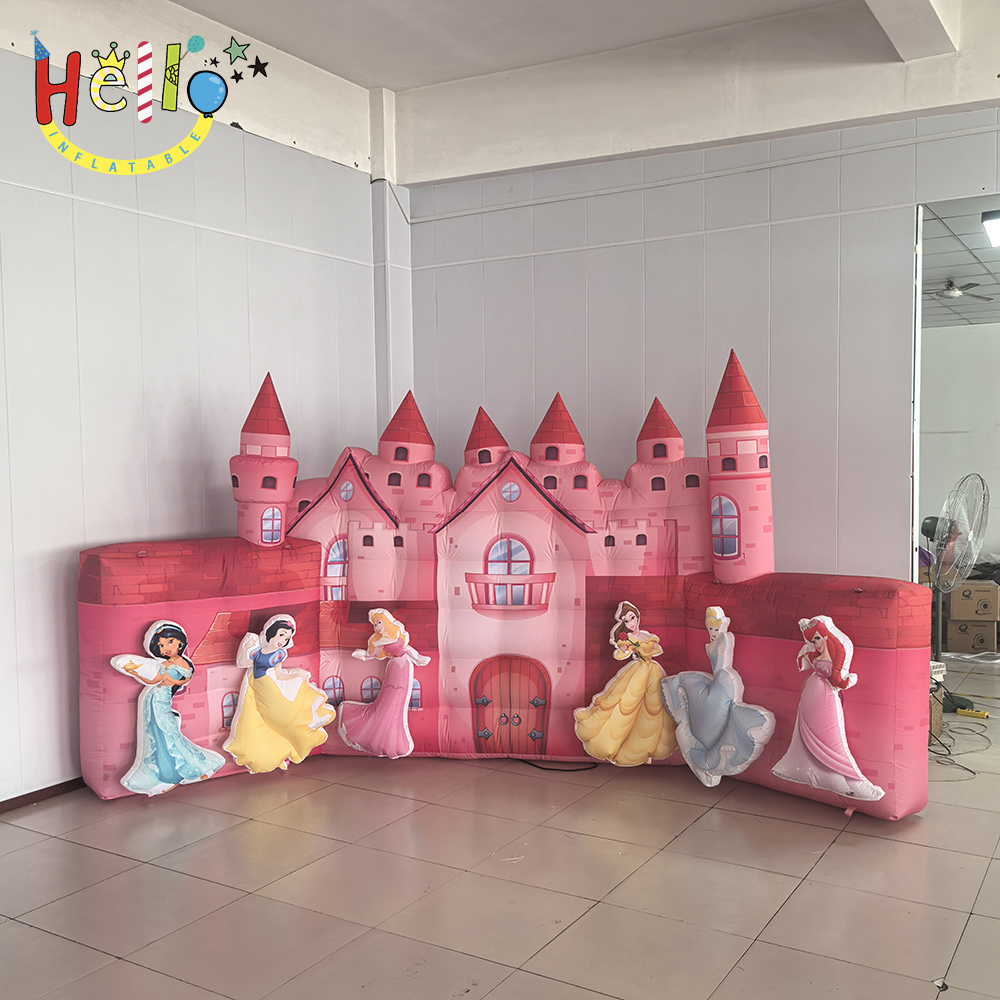 Customizable Two-Meter High Inflatable Cartoon Castle for Kids' Playgrounds Birthday Parties Includes Event Decorations Blower