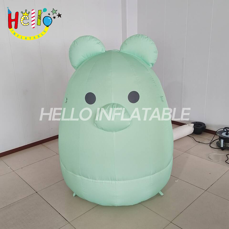 Green Pig and Purple Mushroom Building Block Toy Cartoon-Inspired Advertising Inflatables