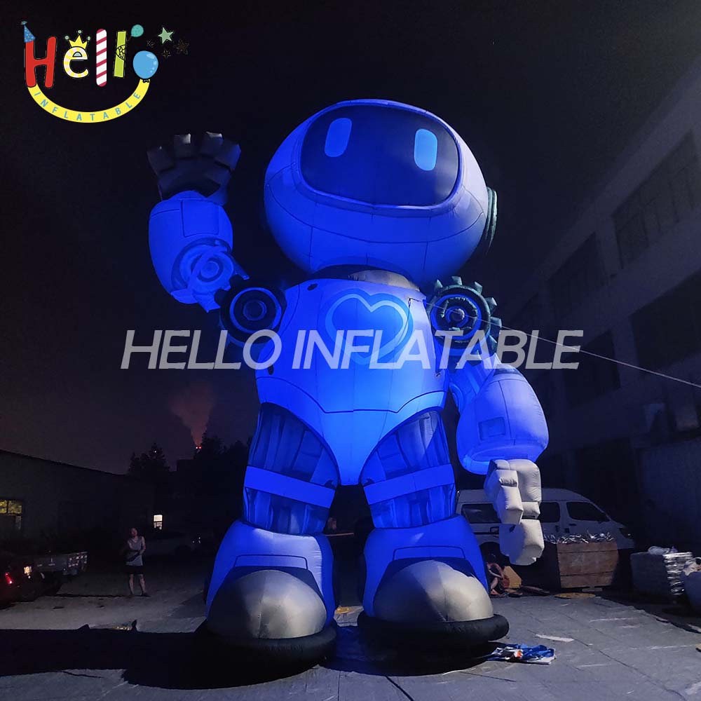 Large Outdoor Inflatable Cartoon Robot with LED Lights for Advertising Inflatables