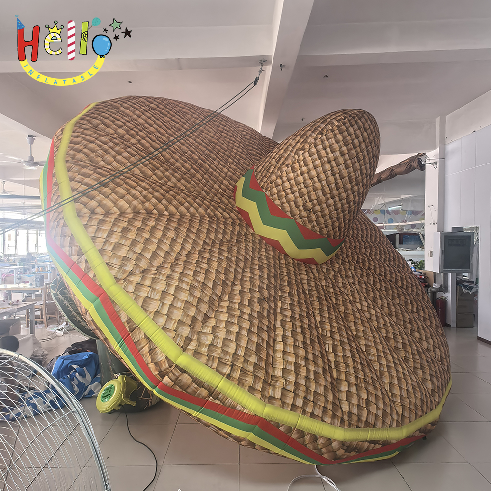Four Meter High Inflatable Cartoon Cactus Grass Hat for Advertising Inflatables