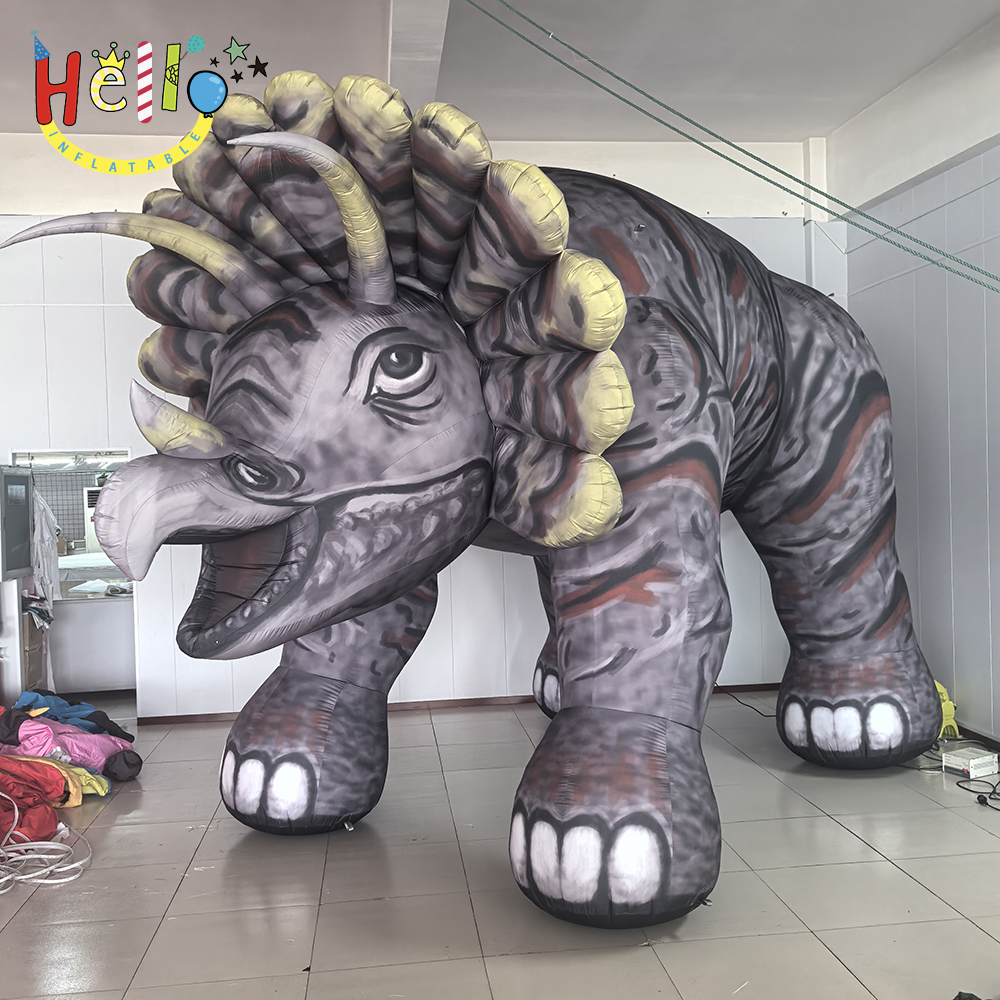 High-Durable 4-Meter-Inflatable Cartoon Triceratops Advertising Inflatables in Dinosaur Shape