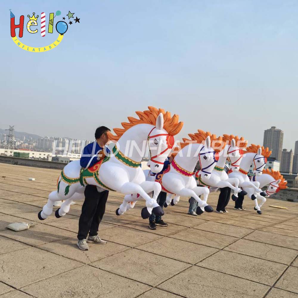 Stunning Giant Inflatable Balloon Cartoon Character Dressed in a White Horse Costume