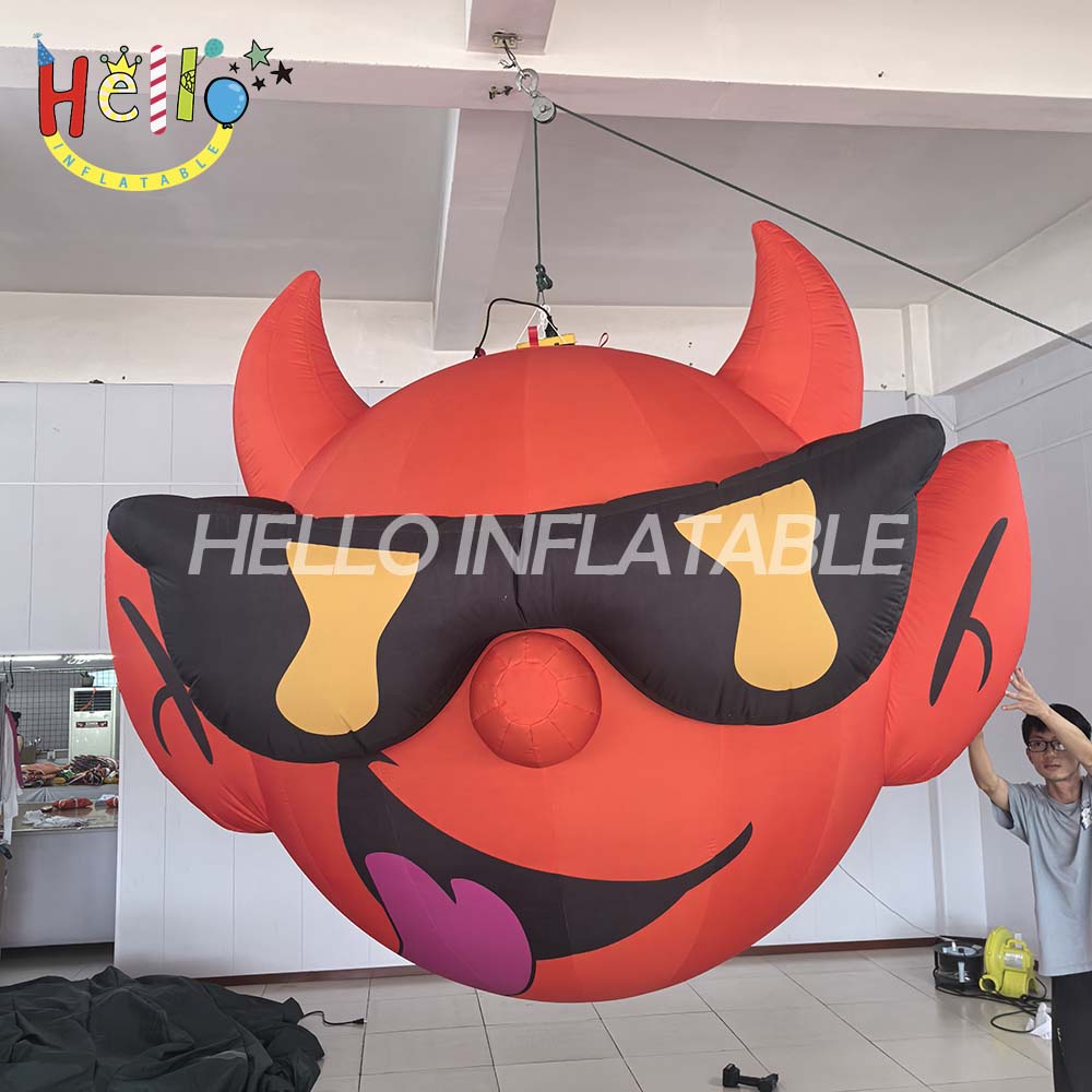 Eye-Catching Cartoon Demon Head Inflatable Advertising Hang Decal