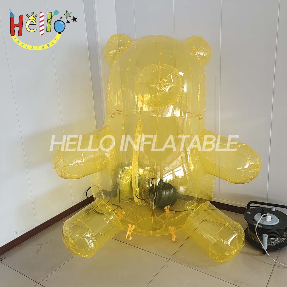 Hot Selling Transparent Cartoon Teddy Bear Inflatable Advertising Inflatives