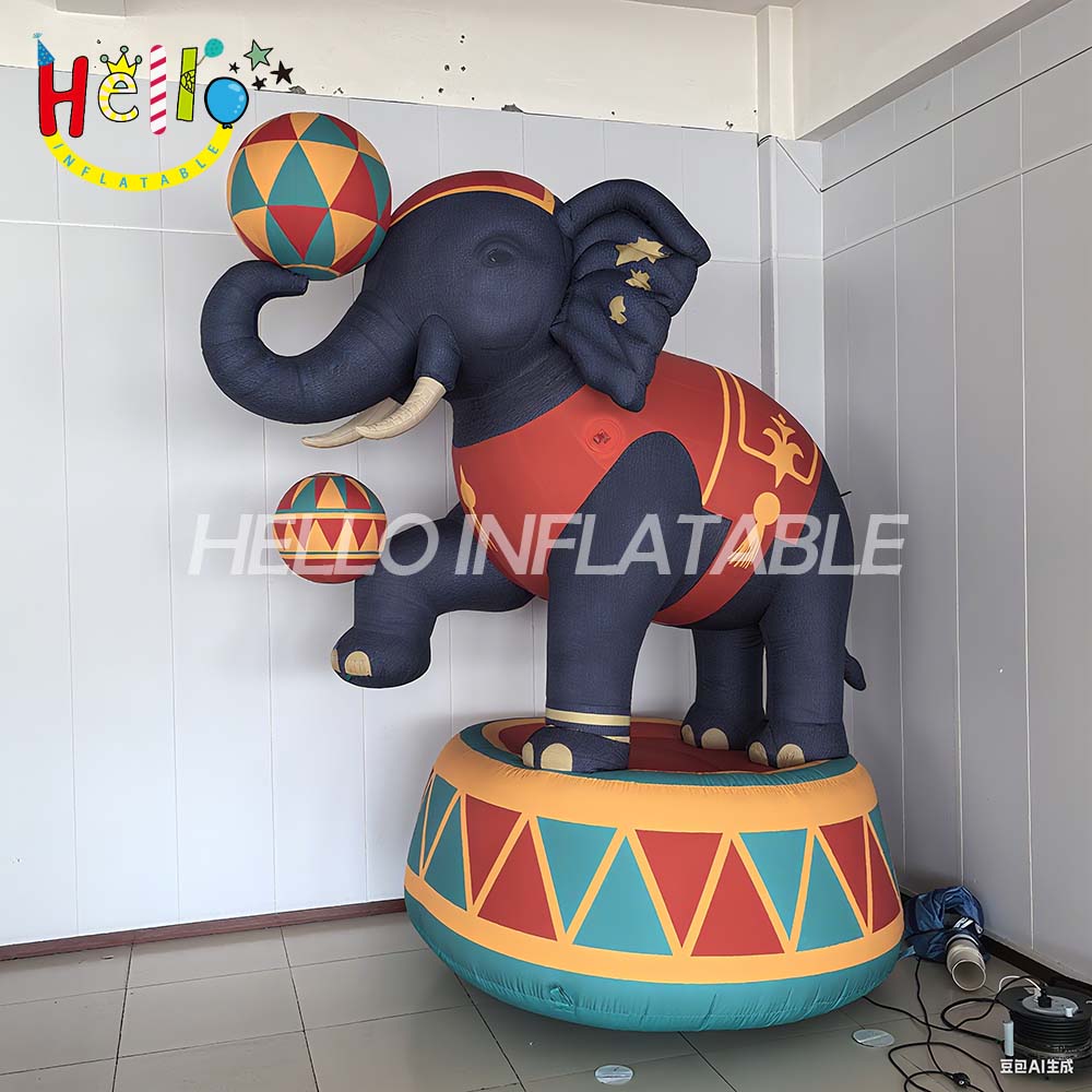 Eye-Catching Giant Inflatable Elephant Balloon Cartoon Model for Party Used in Circus Crew with Blower Accessory