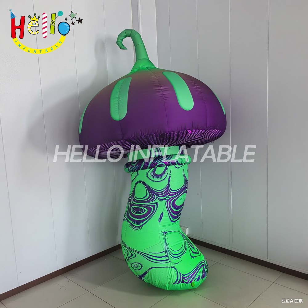 Customized Glowing LED Lights Inflatable Stage Decoration with Poisonous Mushrooms Advertising Inflatables