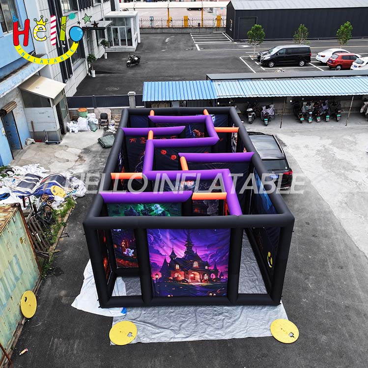 Custom Halloween Outdoor Advertising Inflatable Haunted House Maze for Parties and Events Decorations