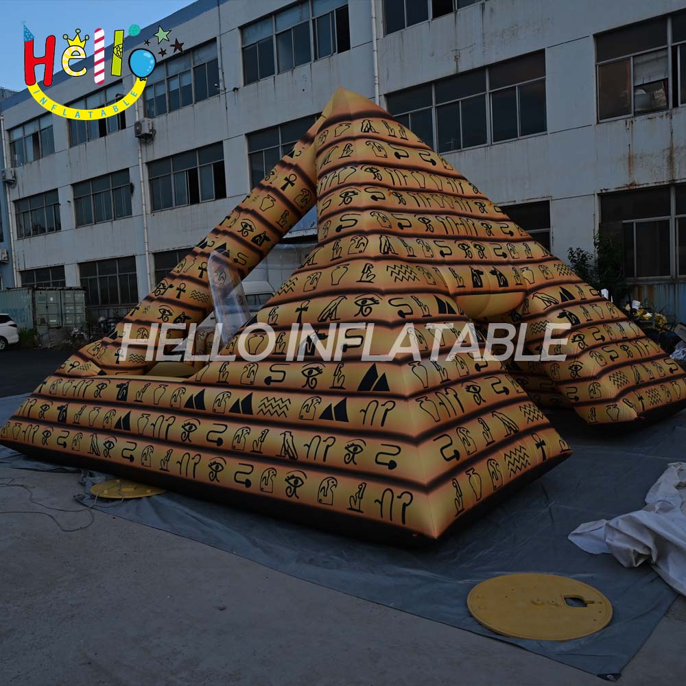 Giant PVC Inflatable Building Model Pyramid Digital Printed Advertising Balloon for Outdoor Events Promotions Blower Accessory