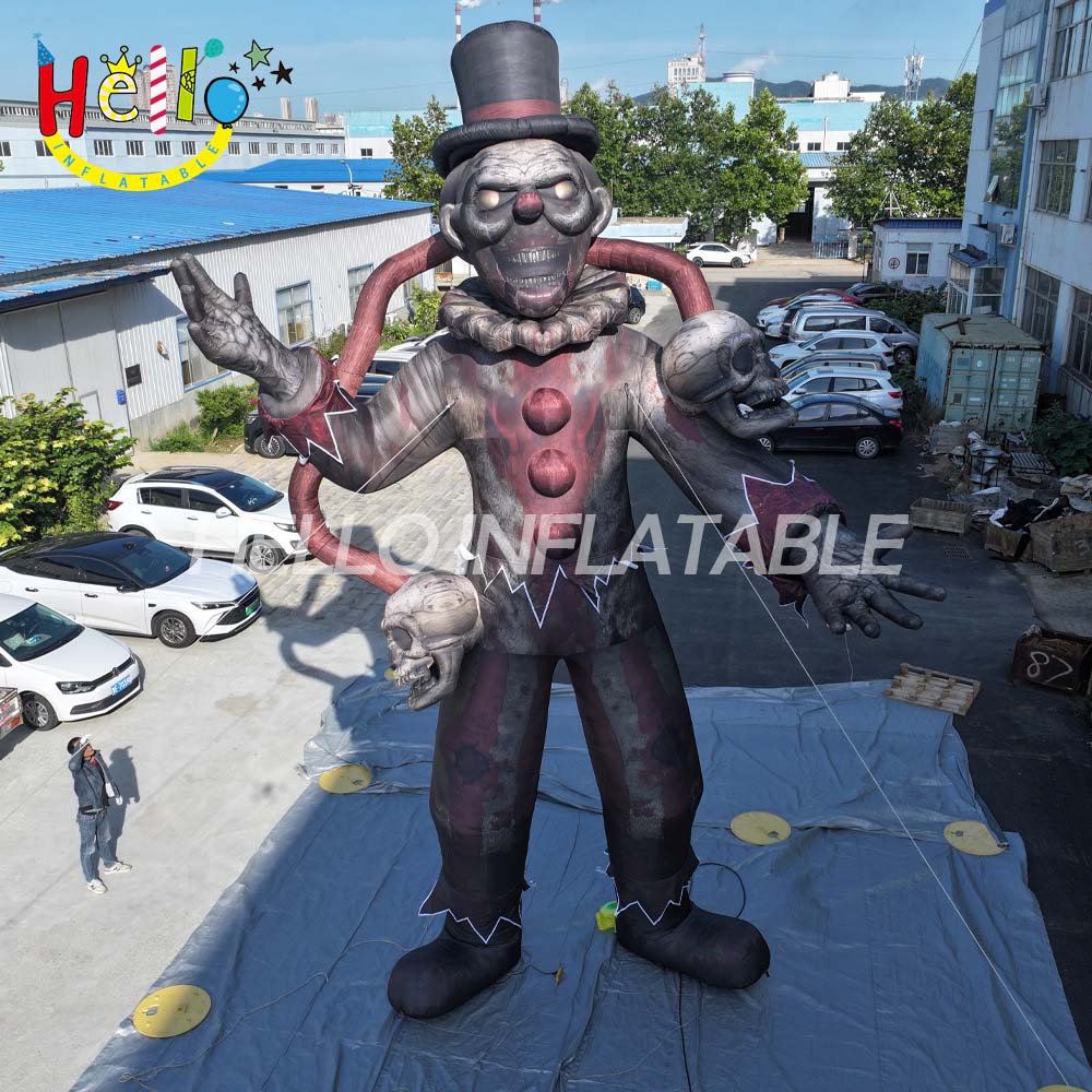 New Halloween Inflatable Cartoon Skull Decorative Icon for Festive Appeal