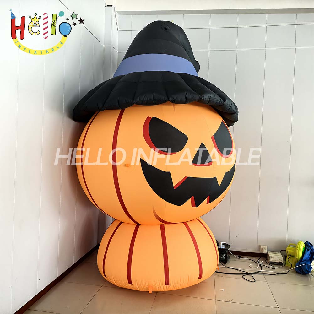 Latest Design Deco Brand Waterproof Durable USB Powered Fluorescent Inflatable Cartoon Pumpkin Shape for Halloween Activities