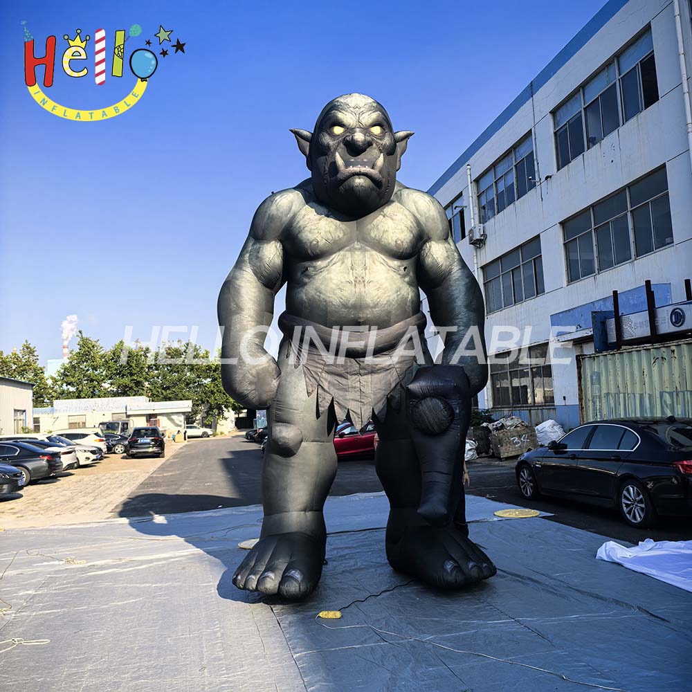 Custom Halloween Advertising Inflatable Axe-Wielding Monster Latest Fluorescent Technology Material Exclusive Design