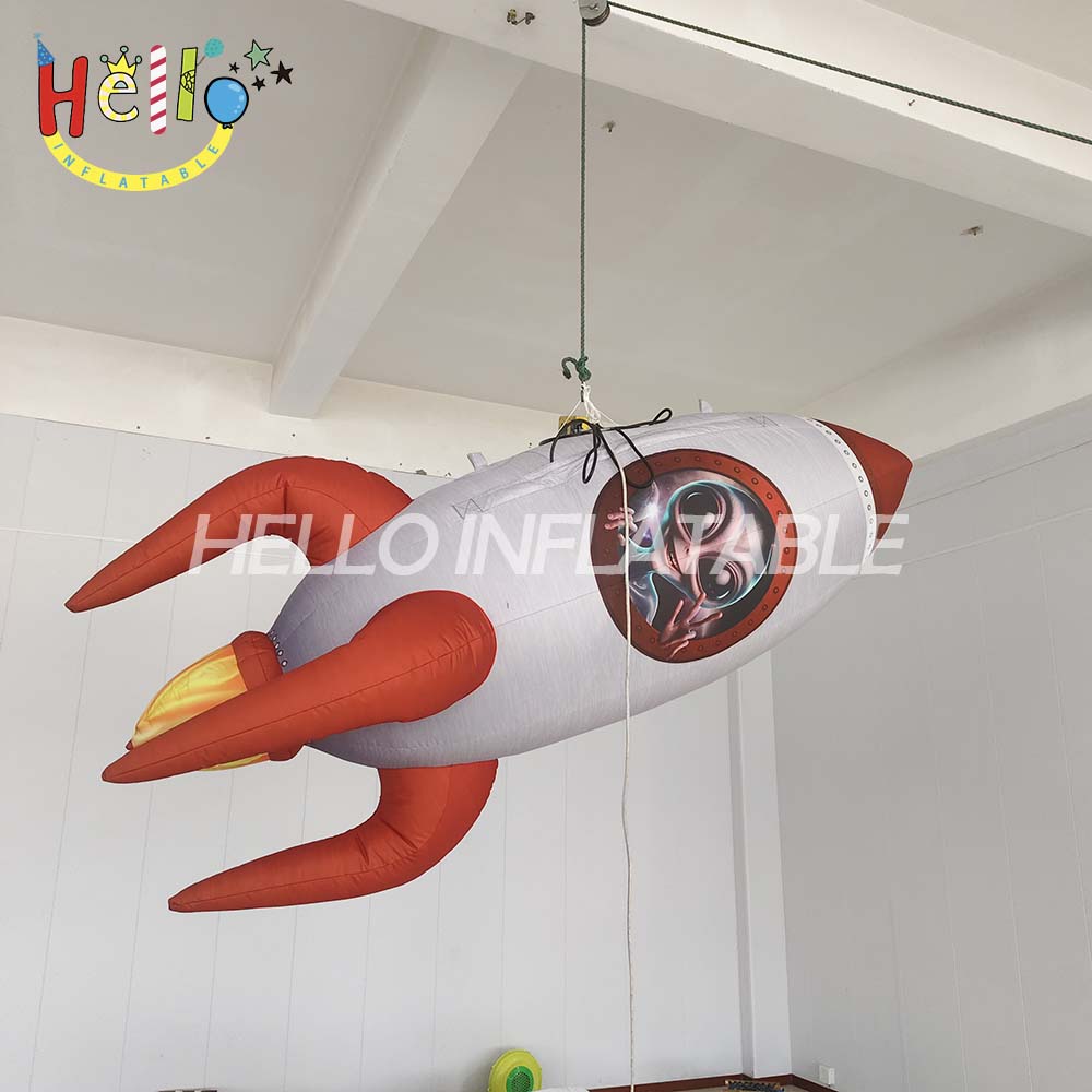 Customized Cartoon Hanging Rocket Inflatable Advertising Inflatables