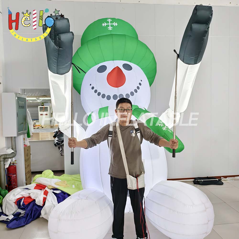 Customized Inflatable Cartoon Hand Lift Snowman Can Choose Different Colors (5)