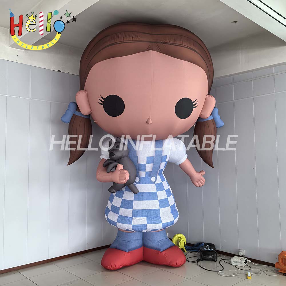 Customized Inflatable Cartoon Mascot for Girls Holding Dolls