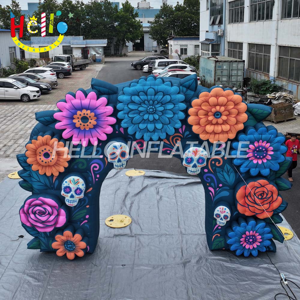 Deco Inflatable Cartoon Arch USB Powered Multi-Color Waterproof & Durable Custom Size for Halloween Event Atmosphere