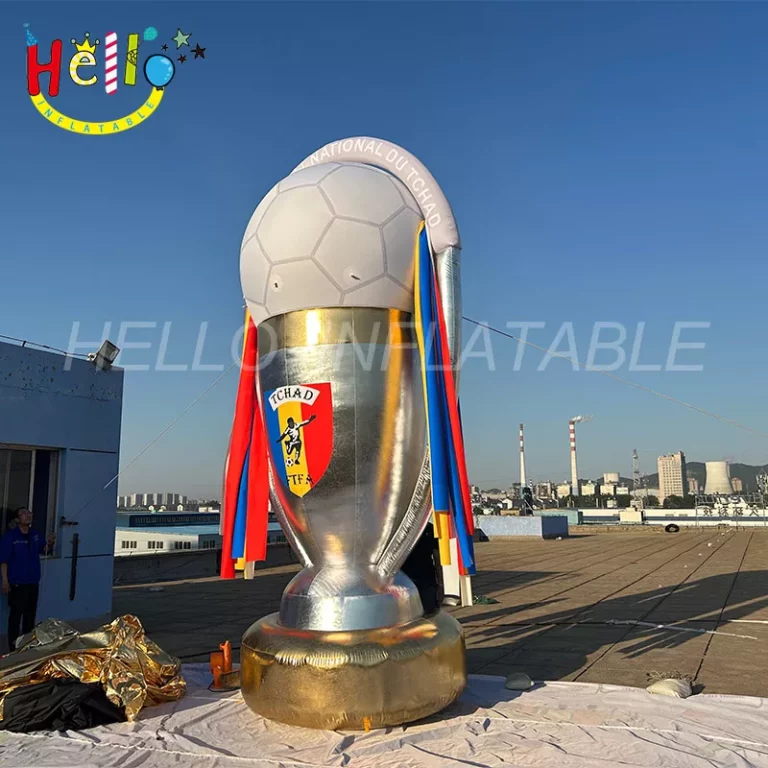 Inflatable World Cup Trophy Printing Logos, Colors, Deadlines