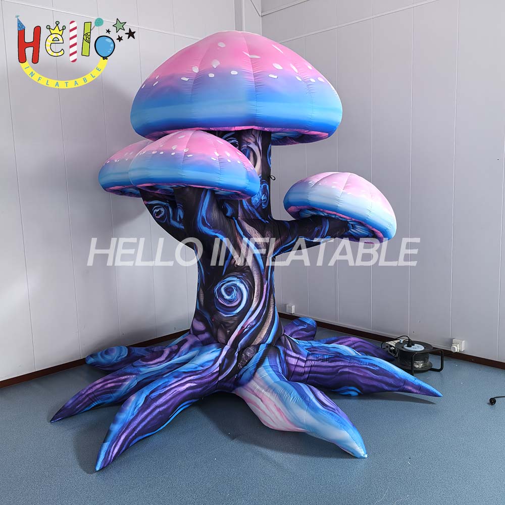 Outdoor Customized Fluorescent Material Inflatable Mushroom Tree