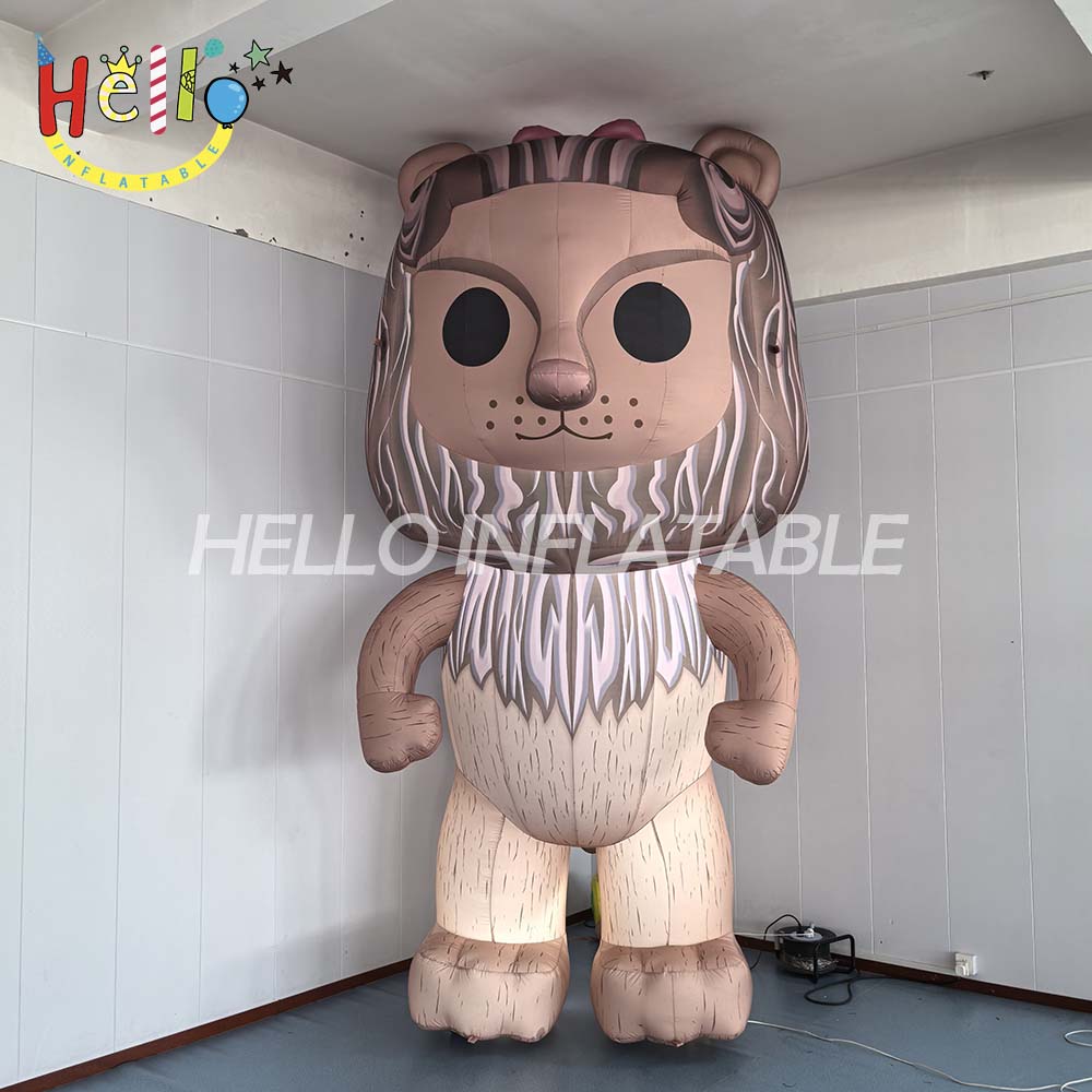 Large Inflatable Cartoon Characters with Illuminated Light Strips Used for Event Promotion