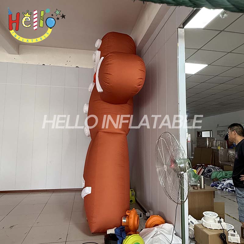 4-meter-high Christmas inflatable gingerbread man outdoor inflatable decoration accessories with LED lights and blower (2)