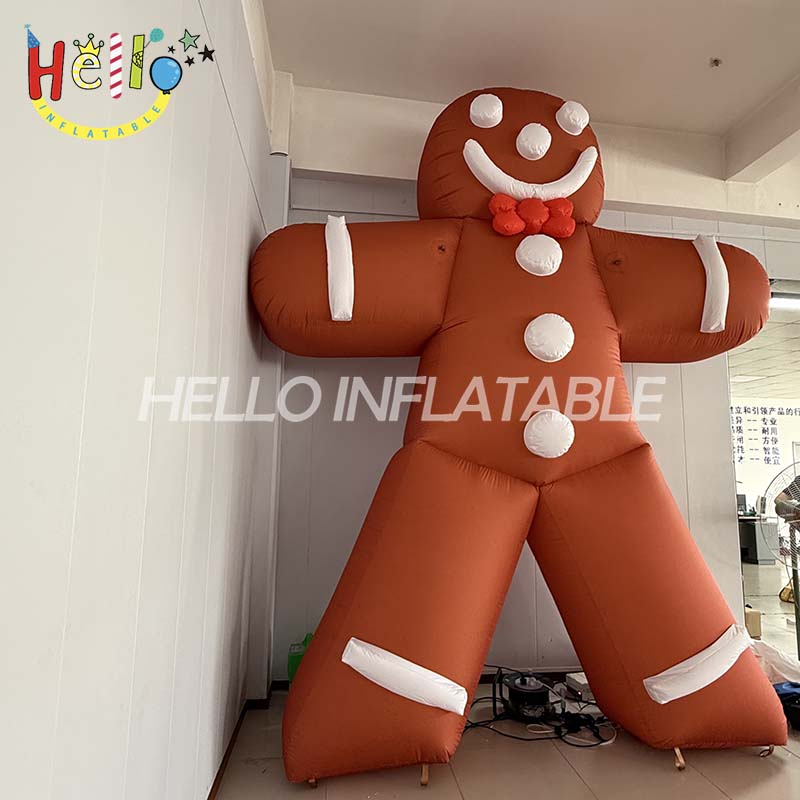 4-meter-high Christmas inflatable gingerbread man outdoor inflatable decoration accessories with LED lights and blower (4)