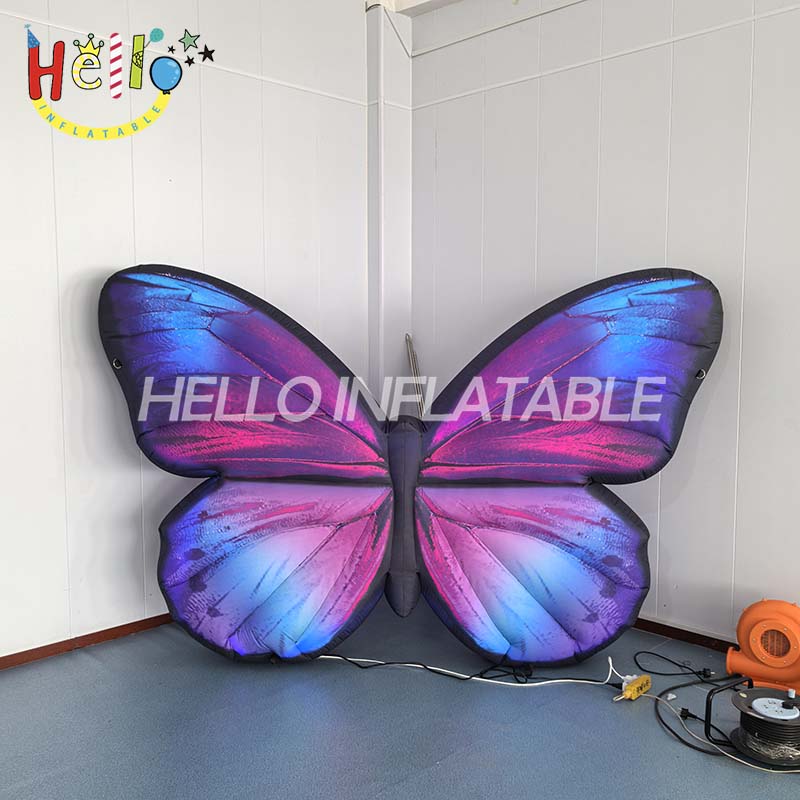Carnival Stage Large Blow up Butterfly Decoration Inflatable Butterfly Wings with Led Light